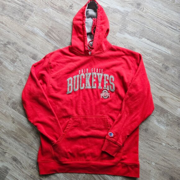 Champion Ohio State Buckeyes OSU Soft Red Hoodie Sweatshirt Size L - Picture 2 of 16